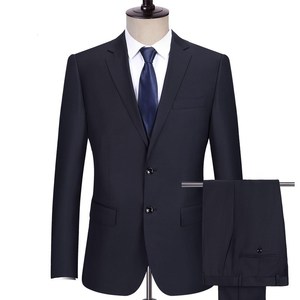 Costume <span class=keywords><strong>trois</strong></span> pièces pour <span class=keywords><strong>homme</strong></span>, couleur unie, col plat, anti-rides, multi-tailles, personnalisé, pour occasions de mariage - Product Image 1