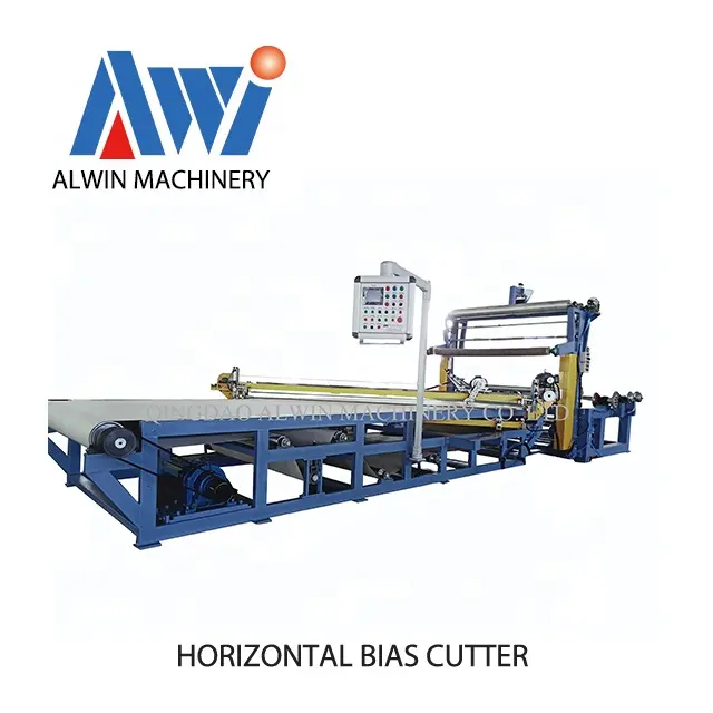 MOTORCYCLE TYRE HORIZONTAL FABRIC BIAS CUTTER MACHINE