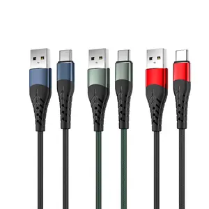 Kabel usb c pengisi daya cepat panjang Aksesori seluler kualitas tinggi pabrikan Guangdong