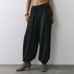 Cross-border <strong>Harem</strong> <strong>Trousers</strong> European American Style 2026 Fall/winter New Arrival Dark Gray Viscose/cotton Elastic Waist Pants - Product Image 3