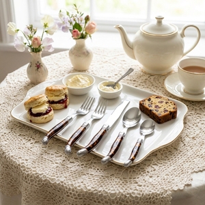 Ensemble <span class=keywords><strong>de</strong></span> couteau à steak, fourchette et cuillère <span class=keywords><strong>Laguiole</strong></span>, <span class=keywords><strong>couverts</strong></span> artisanaux français avec manche ergonomique riveté, argenterie - Product Image 3