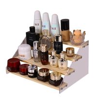 Étagères en bois massif acrylique, présentoir transparent à 5 niveaux haut de gamme pour parfums et cosmétiques