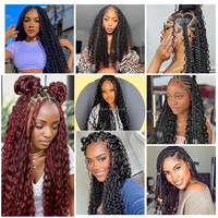 Mèches de Cheveux Naturels 4C Afro Crépus Frisés, Cheveux Humains en Vrac Double Drawn Remy Sans Trame pour Tresses, Cheveux à Crocheter Style Bohème