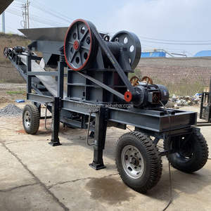 Taşınabilir taş çeneli kırıcı Pe-250 * 400 kum toplama konveyör ve besleyici ile üretim hattı kırma - Product Image 1