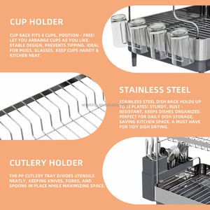 WIREKING Escurridor de Platos sobre el Fregadero de Gran Capacidad, Organizador para Fregadero y Encimera de Cocina, Paquete Pequeño - Product Image 5