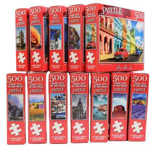 Custom 500 Pieces Jigsaw Puzzle Printed Paper Puzzle With Newest Box