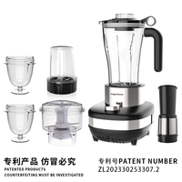 HappyPartner Blender Elektrik 6-in-1 Kelas Atas Kecepatan Variabel Dengan Kontrol Tombol Colokan EU Wadah Plastik Rumah Tangga