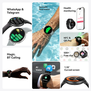 Reloj Inteligente Microwear de Diseño Privado Super Delgado con Pantalla AMOLED de 1.32 Pulgadas, Llamadas por BT, Reproducción de Música, NFC, IA, para Hombres y Mujeres - Product Image 2