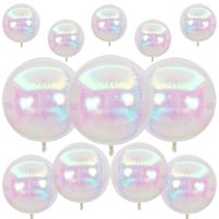 12 ballons ronds en aluminium bordeaux 22/15/10 pouces 4D à l'hélium bleu rose arc-en-ciel pour anniversaire, mariage, Saint-Valentin, fête dansante, décoration