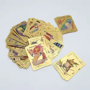 희귀 리자몽 피카츄 골드 블랙 메탈 카트 포켓몬 카드 오리지널 1 차 에디션 Ex Gx Tcg Vmax 트레이딩 게임 카드 놀이