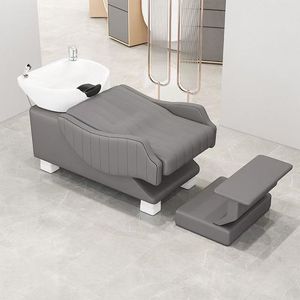 Sillón de Barbería Moderno de Cerámica Resistente con Lavabo para Uso en Salón - Product Image 2