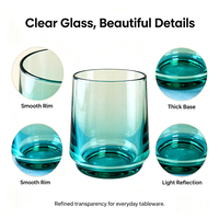 Ensemble de verres empilables en verre bleu Tuscany Classics, 4 verres hauts empilables, compatibles lave-vaisselle et micro-ondes, verres colorés