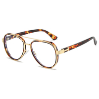 Montures de lunettes d'ordinateur transparentes à double pont pour femmes, monture métallique, lunettes optiques claires pour ordinateur
