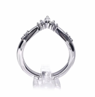 Bague personnalisée en or massif et platine 950 avec moissanite taille marquise brillante 7*10mm D VVS1 pour femme