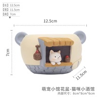 Logo personnalisé créatif en résine petit Pot avec mignon animal de compagnie Mini fleur Cactus Conteneur Succulent Pot de fleur pour la décoration de table