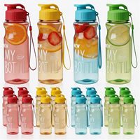 Bouteille d'eau de 500ml, anti-fuite, pour sports de plein air, gobelets en plastique à couvercle rabattable, tasse à eau portable, cadeau pour la remise en forme, la salle de sport, le camping