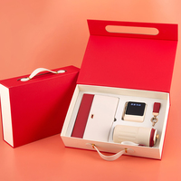 Coffret cadeau promotionnel 4 en 1 personnalisable : tasse, gobelet, porte-clés, carnet A5, batterie externe, impression UV