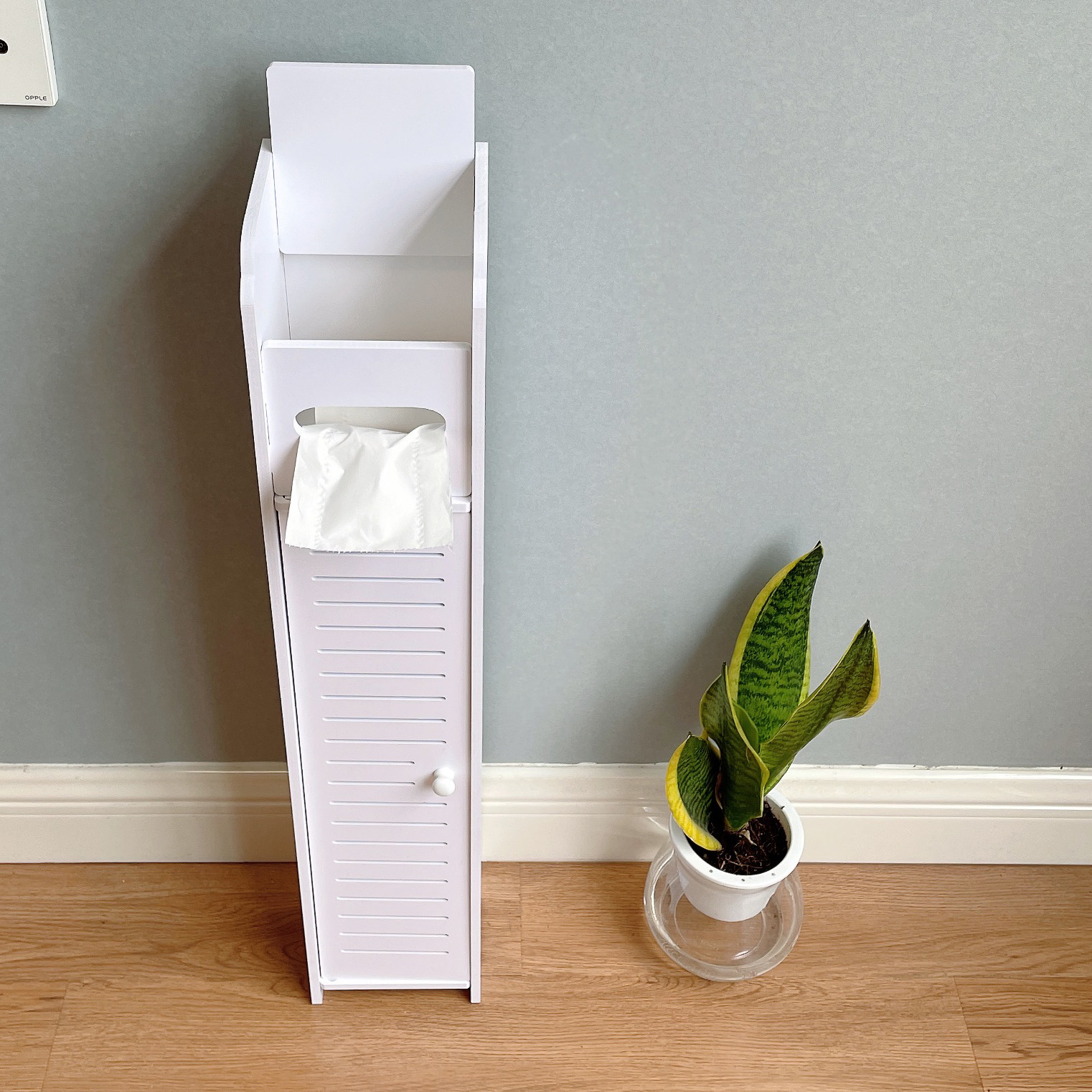 Toilet Paper Holder Stand,Bathroom Storage Cabinet Beside Toilet Storage Great for Small Bath,Waterproof Toilet Paper Stand