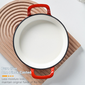 Poêle à frire <span class=keywords><strong>en</strong></span> <span class=keywords><strong>fonte</strong></span> émaillée antiadhésive, écologique, compatible lave-vaisselle, pour <span class=keywords><strong>plaque</strong></span> à <span class=keywords><strong>induction</strong></span> - Product Image 4