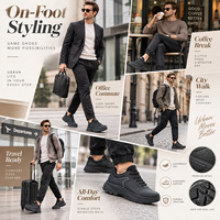 Chaussures décontractées pour hommes noires, baskets basses épaisses respirantes en maille à lacets antidérapantes pour l'extérieur