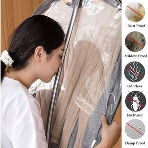 Housse de costume 3D épaisse en non-tissé, sac anti-poussière pour vêtements, protection contre la poussière avec fonction de suspension - Product Image 2