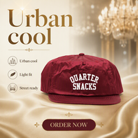 Gorra de 5 Paneles con Logotipo Bordado Personalizado, Sin Estructura, Impermeable, de Secado Rápido, de Nailon, con Cierre a Presión, de Perfil Bajo, para Campamento al Aire Libre