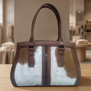 Women's Natural Genuine Leather Skin Handbags Girls B.S INTERNATIONAL Custom Branded Logo Stripe Design Zipper Waterproof - Product Image 3