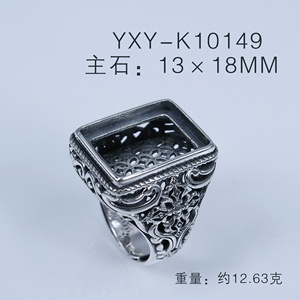 แหวนเงินแท้ 925 แบบโบราณจากไทย สำหรับฝังอัญมณี ขายส่ง - Product Image 5