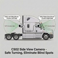 Caméra latérale pour véhicule, camion, métal, vision nocturne, étanche IP68, AHD 1080P, vision nocturne pour camion/bus/voiture, DVR mobile NVR