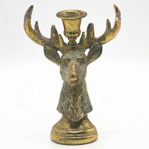 عتيق ذهبي حيوان أرنب راتنج حامل شمعدان ديكور طاولة غرفة المعيشة موقد عباءة ديكور عيد الميلاد - Product Image 2