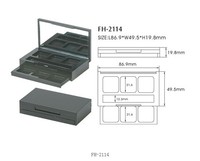Palette cosmétique carrée en plastique noir Étui de fard à paupières vide à bas prix avec tiroir Boîtes en plastique d'excellente qualité
