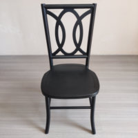 Chaises empilables noires à dossier croisé, chaises pour événements, mariages, fêtes, chaises de salle à manger en bois