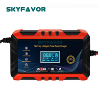 Chargeur de batterie de voiture 12V à prix d'usine, chargeur intelligent automatique 12V 6A à impulsions pour batteries EFB, WET, GEL, AGM, VRLA et batteries au plomb-acide