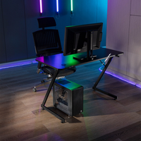 Échantillon gratuit de bureau d'ordinateur portable blanc en forme de Z ensemble de dessus de jeu pliable pour la maison café Internet bureau d'ordinateur mural