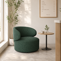 Fauteuil de détente moderne en tissu avec structure en bois pour petit appartement, hôtel, bureau, balcon, salon – Conception ergonomique