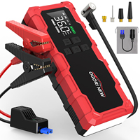 12V Tragbarer Auto- & Motorrad-Starthilfe mit Luftpumpen-Kompressor 6000A Spitzenstrom USB-C/USB-A Ausgang Notfall-Powerbank