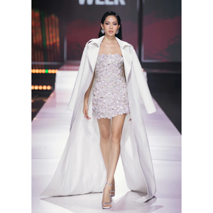 2025 nouvelle conception femmes robes robe mi-longue luxe bonne qualité tissu étiquettes personnalisées Enzo & Leo Vietnam usine - Product Image 6