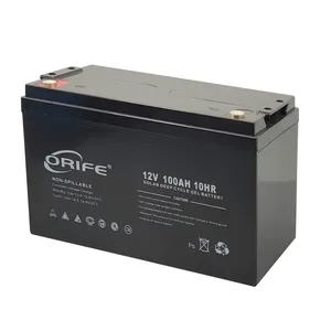 Orife xả sâu phục hồi chu kỳ sâu Gel năng lượng mặt trời AGM 12 Volt 100 amp Pin