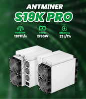 Mineur de Bitcoin d'occasion Bitmain Antminer S19K Pro 120T, machine de minage ASIC SHA-256 BTC d'occasion, en stock