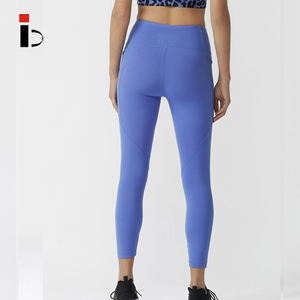 Baby Blue Side Pocket High Supportive Women Ankle-Length Yoga Leggings With Pocket - Product Image 4