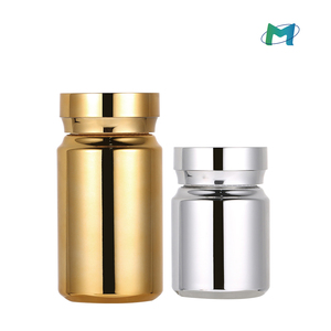 Bouteilles de produit de santé en <span class=keywords><strong>or</strong></span> haut de gamme de 80ml 150ml Bouteilles en plastique de 120ml <span class=keywords><strong>Capsule</strong></span> entièrement en argent Bouteilles d'emballage de médicaments en PET - Product Image 1