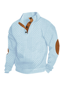 Suéter Masculino de Tricô Jacquard com Gola Alta e Manga Longa para Uso Casual ao Ar Livre - Lançamento Quente - Product Image 5