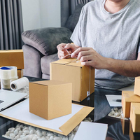 Boîte d'expédition personnalisée en carton ondulé, petit format, luxe, pour cosmétiques, recyclée, avec gaufrage, pelliculage mat, faite à la main, avec logo en fourrure