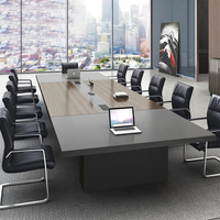 Mobilier de bureau moderne économique LR-CT-039 Table de conférence en bois robuste Table de réunion exécutive pour 12 personnes pour le bureau
