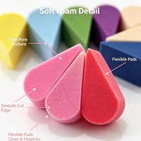 Grosir 8Pcs Set Spons Makeup Bentuk Tetesan Air Mata Petal, Bebas Lateks, Spons Kecantikan Lembut untuk Foundation Krim, Kemasan Logo Kustom