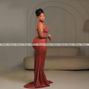 فستان سهرة أفريقي للنساء، فستان حورية البحر المثير للحفلات، فساتين وصيفات الشرف الساتان الرائعة، فساتين رسمية للفتيات السمراوات قابلة للتخصيص - Product Image 2