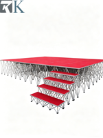 Plateforme de Scène Modulaire Pliante en Aluminium Rouge Amovible et Portable pour Événements