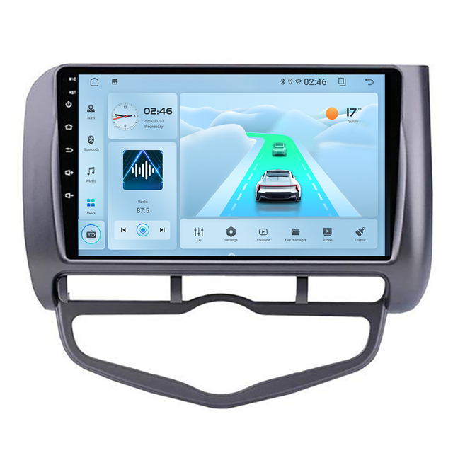 New Head Unit Android 11 Auto 2 Din Car Radio for Jazz 2002-2008 with GPS Navigation 4G WIFI Built-in DSP & DVR