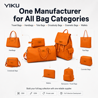 Juego de 3 Piezas de Bolsa de Viaje de Piel Sintética con Logotipo Personalizado YIKU, MOQ 100, Impermeable, Bolsa de Lona, Bolsa de Cosméticos, Bolsa de Viaje de Fin de Semana