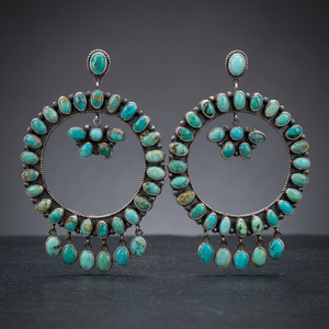 New Cute Natural Gemstone 925 Sterling <b>Silver</b> Trendy Wedding Gift Party Blue Turquoise Drop <b>Earrings</b> Women Handmade - Product Image 2